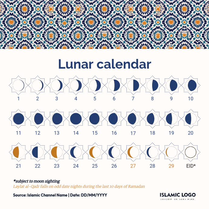 Copy of Ramadan Lunar Calendar Post Template PosterMyWall
