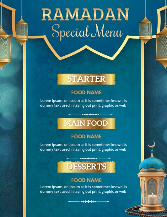 Copy of Ramadan menu,menu | PosterMyWall