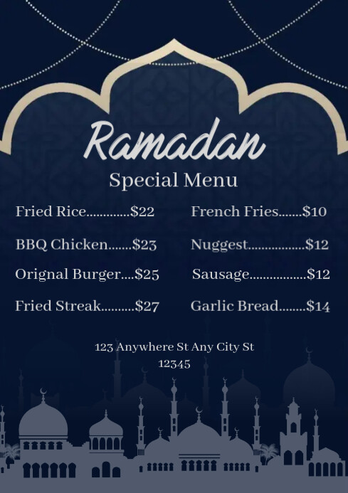 Copy of Ramadan Menu A4 | PosterMyWall