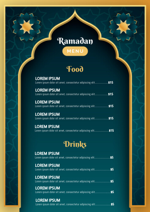 Copy of ramadan menu | PosterMyWall