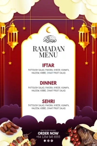 Ramadan Menu Design Bannière 4' × 6' template
