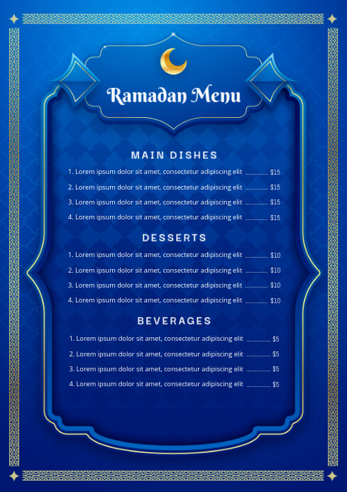 Copy of ramadan menu | PosterMyWall