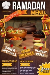 ramadan menu Poster template