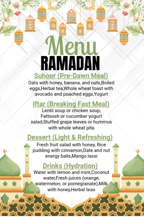 Ramadan Menu Template | PosterMyWall