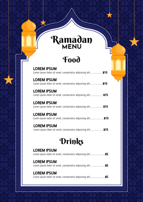 Copy of ramadan menu | PosterMyWall
