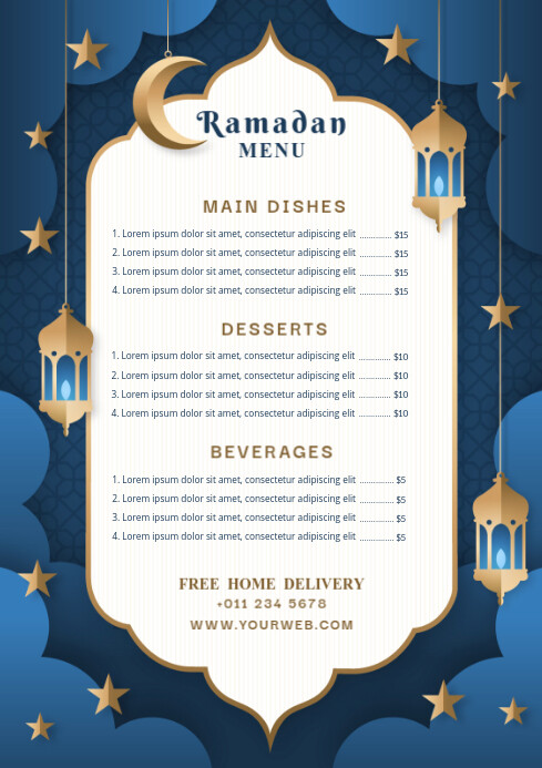 Copy of ramadan menu | PosterMyWall