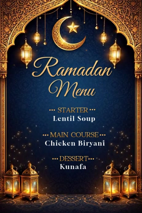 Ramadan Menu Poster Template | PosterMyWall