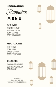 Ramadan Menu Template Tablóide