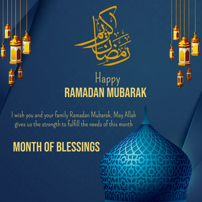 Ramadan Mubarak, Ramadan greeting card Instagram Post template