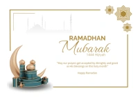 Ramadan Mubarak Card Kartu Pos template