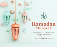 Ramadan Mubarak Facebook Post Medium Rectangle template