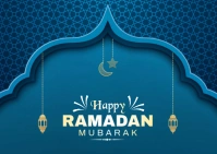 Ramadan Mubarak Wish Card Postcard template