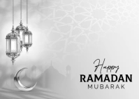 Ramadan Mubarak Wish Card Postcard template