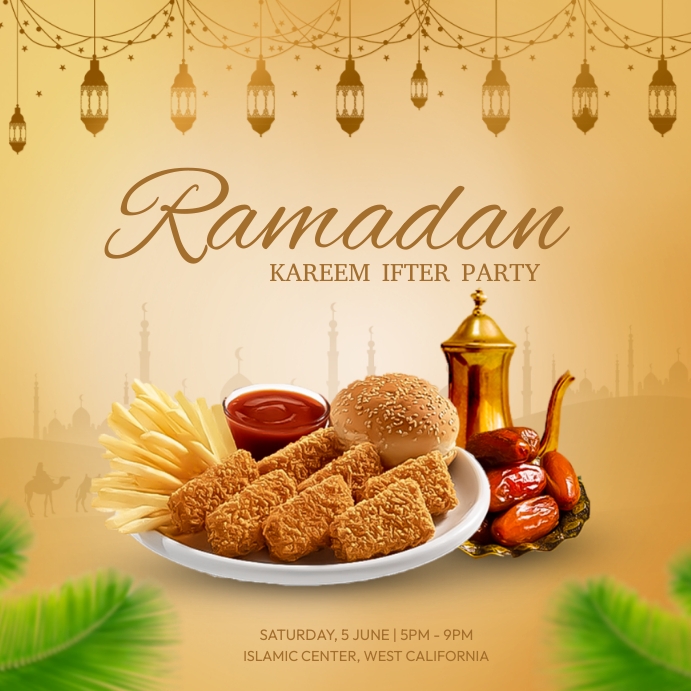 Ramadan Party โพสต์บน Instagram template