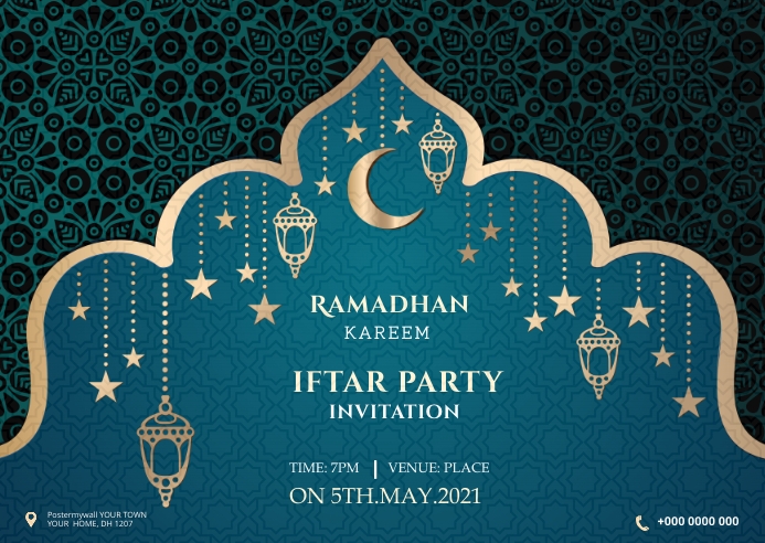 Ramadan postcard Postkort template