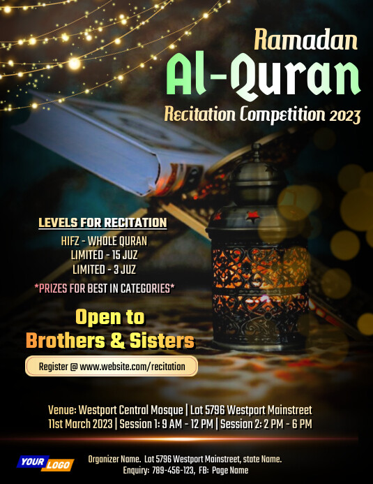 Ramadan Quran Recitation Competition | PosterMyWall