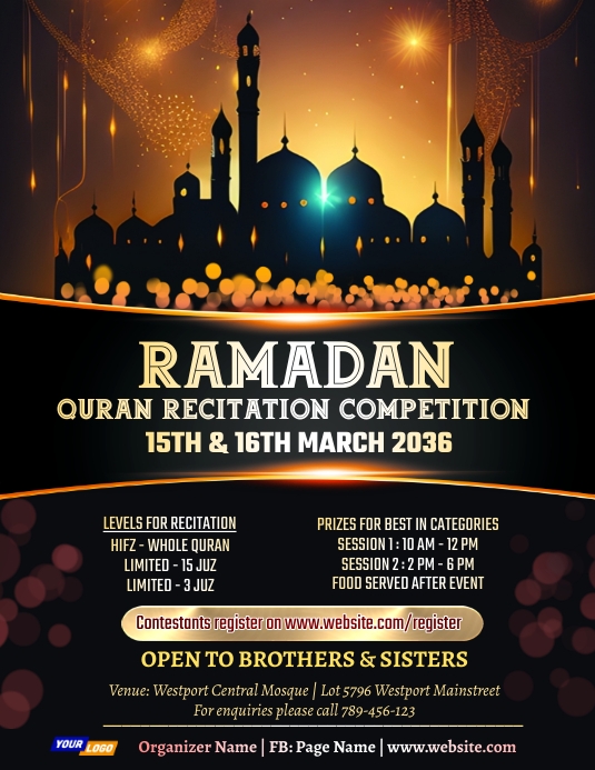 Ramadan Quran Recitation Competition | PosterMyWall