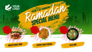 Ramadan Restaurant Menu Digital Display template