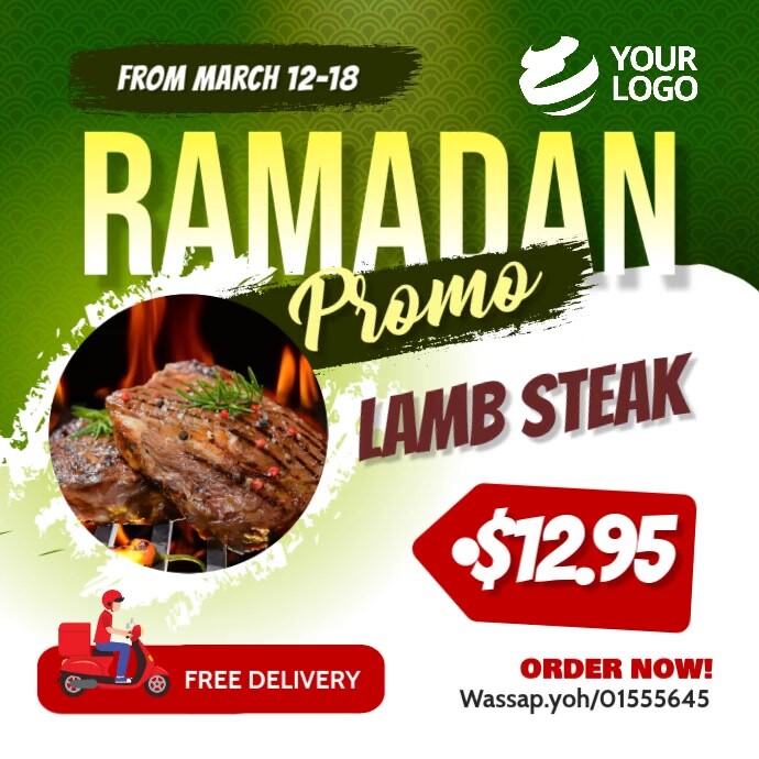 Ramadan restaurant Promotion Instagram Wpis na Instagrama template