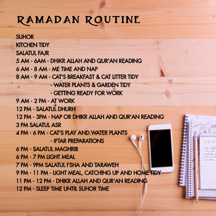 Ramadan Routine Examples Modèle RAMADAN ROUTINE 10 | PosterMyWall