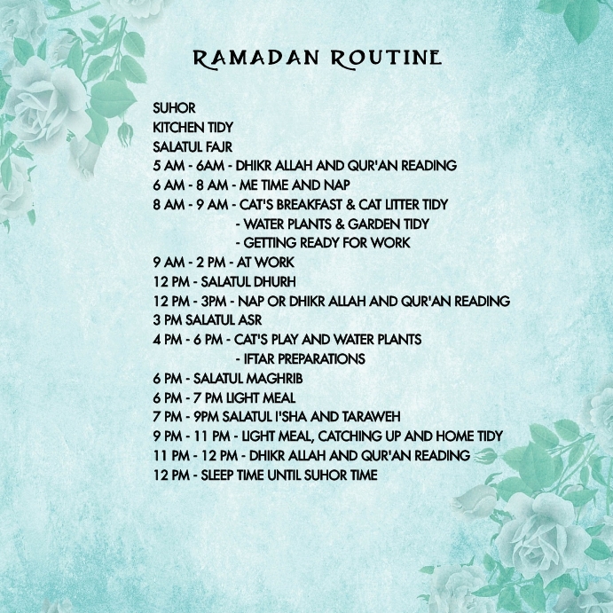 Ramadan Routine Examples Copy of RAMADAN ROUTINE 13 | PosterMyWall