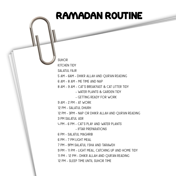 Ramadan Routine Examples Copy of RAMADAN ROUTINE 2 | PosterMyWall