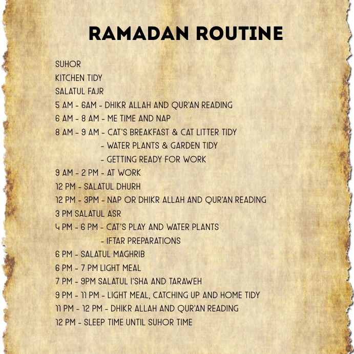 RAMADAN ROUTINE 3 Template | PosterMyWall