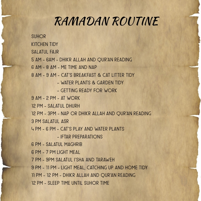 RAMADAN ROUTINE 4 Template | PosterMyWall