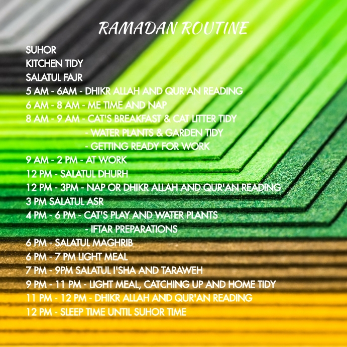 RAMADAN ROUTINE 7 Template | PosterMyWall