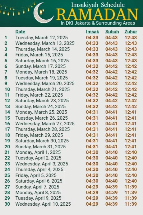 Ramadan Roster Copy of Ramadan Schedule Ads | PosterMyWall