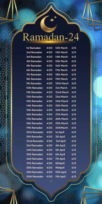 Ramadan Roster Copy of Ramadan Schedule | PosterMyWall