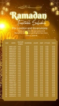 Ramadan Schedule Poster Historia de Instagram template
