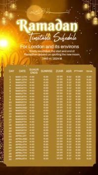 Ramadan Schedule Poster Instagram Story template