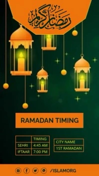 Ramadan Sehri Iftar timing Reel ad editable t รีลบน Instagram template