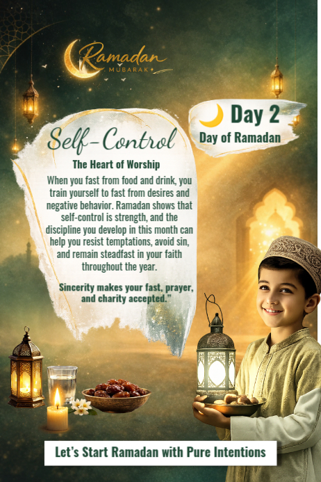 Ramadan Self-control Posters Template | PosterMyWall