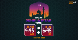Ramadan Sehri & Iftar Time Изображение, которым поделились на Facebook template