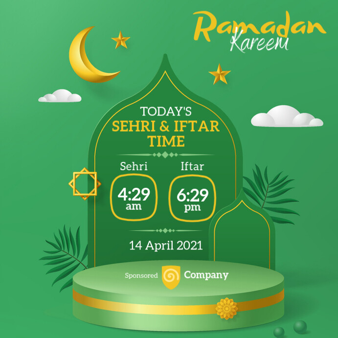 Ramadan Sheri & Iftar Time Template PosterMyWall