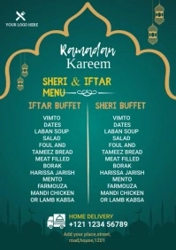Ramadan Sheri & Iftar Food Menu A4 template