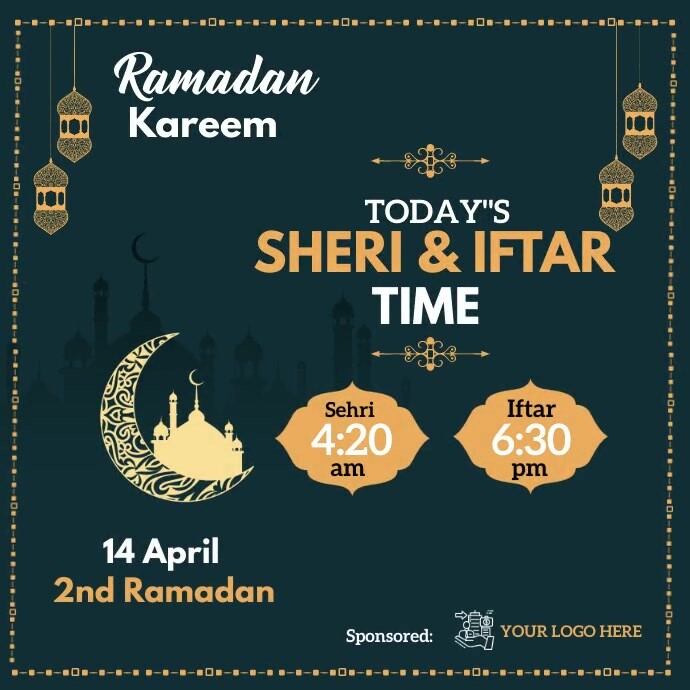 Ramadan Sheri & Iftar Time Instagram 帖子 template