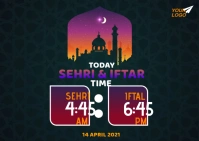 Ramadan Sehri & Iftar Time Postcard template