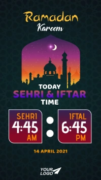 Ramadan Sehri & Iftar Time Instagram na Kuwento template