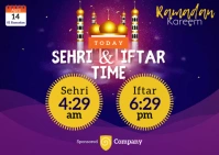 Ramadan Sheri & Iftar Time Postcard template