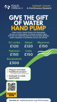 Ramadan Water Hand Pump Donation Template Indaba yaku-Instagram