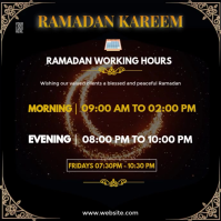 Luxury Gold Ramadan Working Hours instagram square template