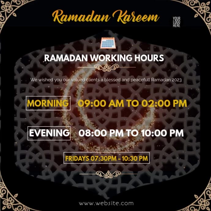 Copy of RAMADAN WORKING HOURS | PosterMyWall
