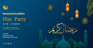 Blue Ramadan Iftar Party Facebook Shared Image Template