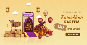Ramadhan Kareem sale offer Изображение, которым поделились на Facebook template