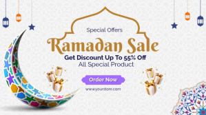 Белый Ramadan Sale Digital Display Template