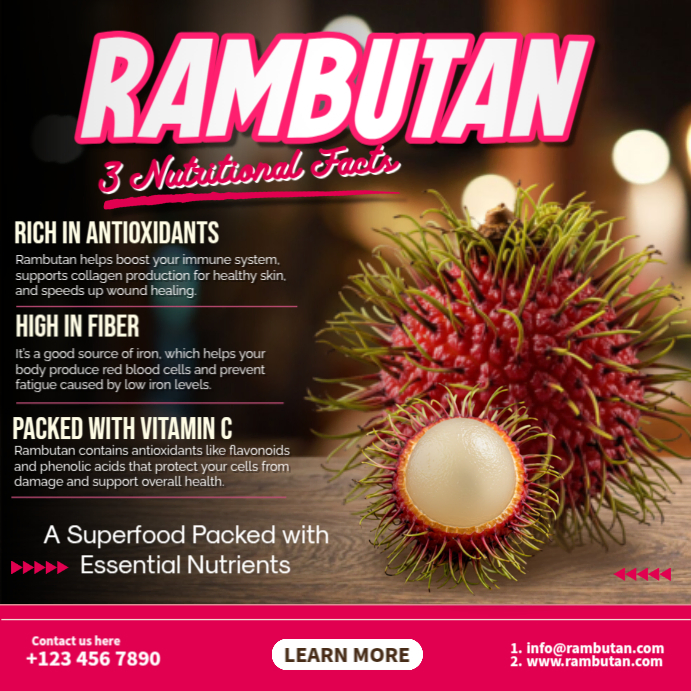 Plantilla de rambutan nutrition facts | PosterMyWall
