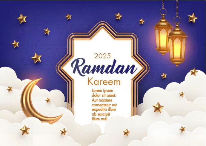 Ramdan Kareem 2025 flayer templete Cartolina template